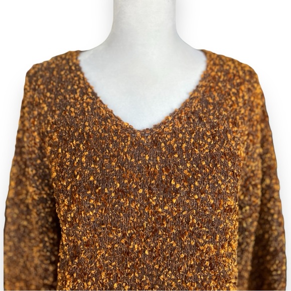 Ancora By Mary an Restivo Women's Brown and Gold Silk Long Sleeve Sweater SZE M - Picture 4 of 11